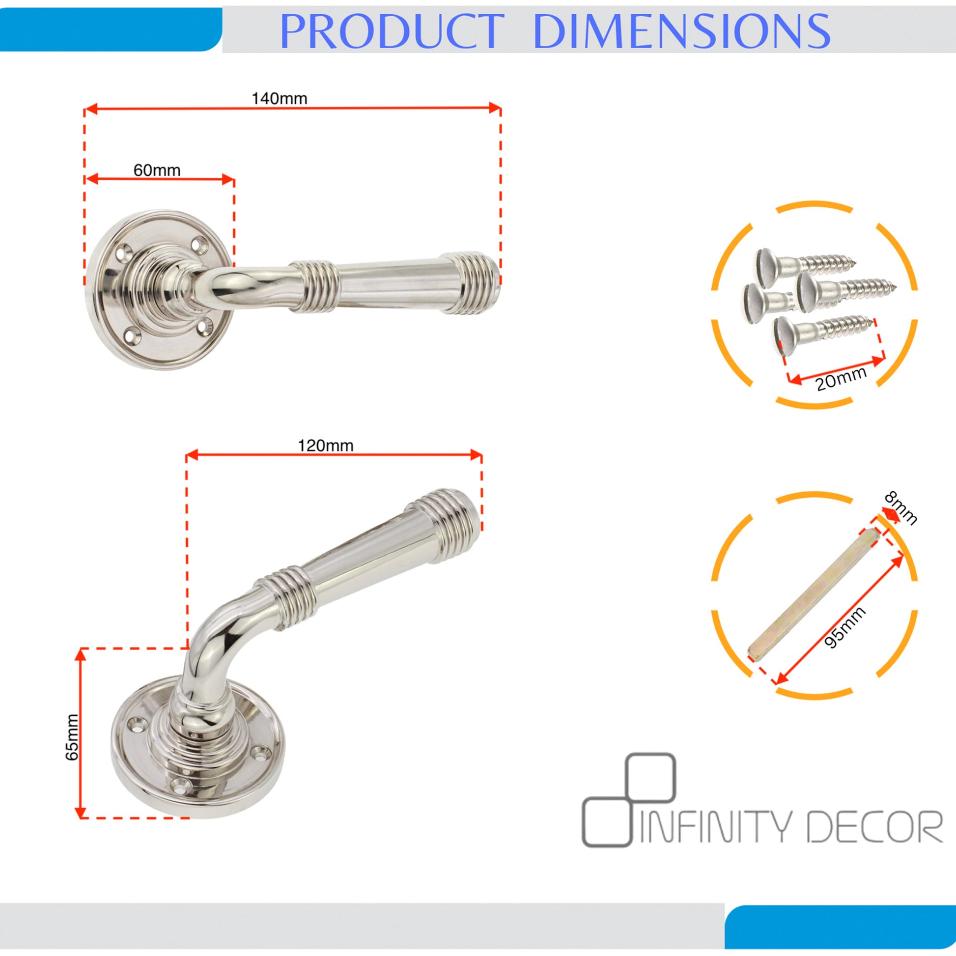 Polished Nickel Lever on Rose Home Decor