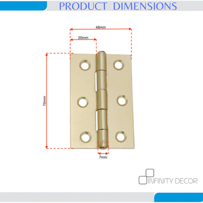 NON CE Mild Steel Butt Hinges - Satin Brass