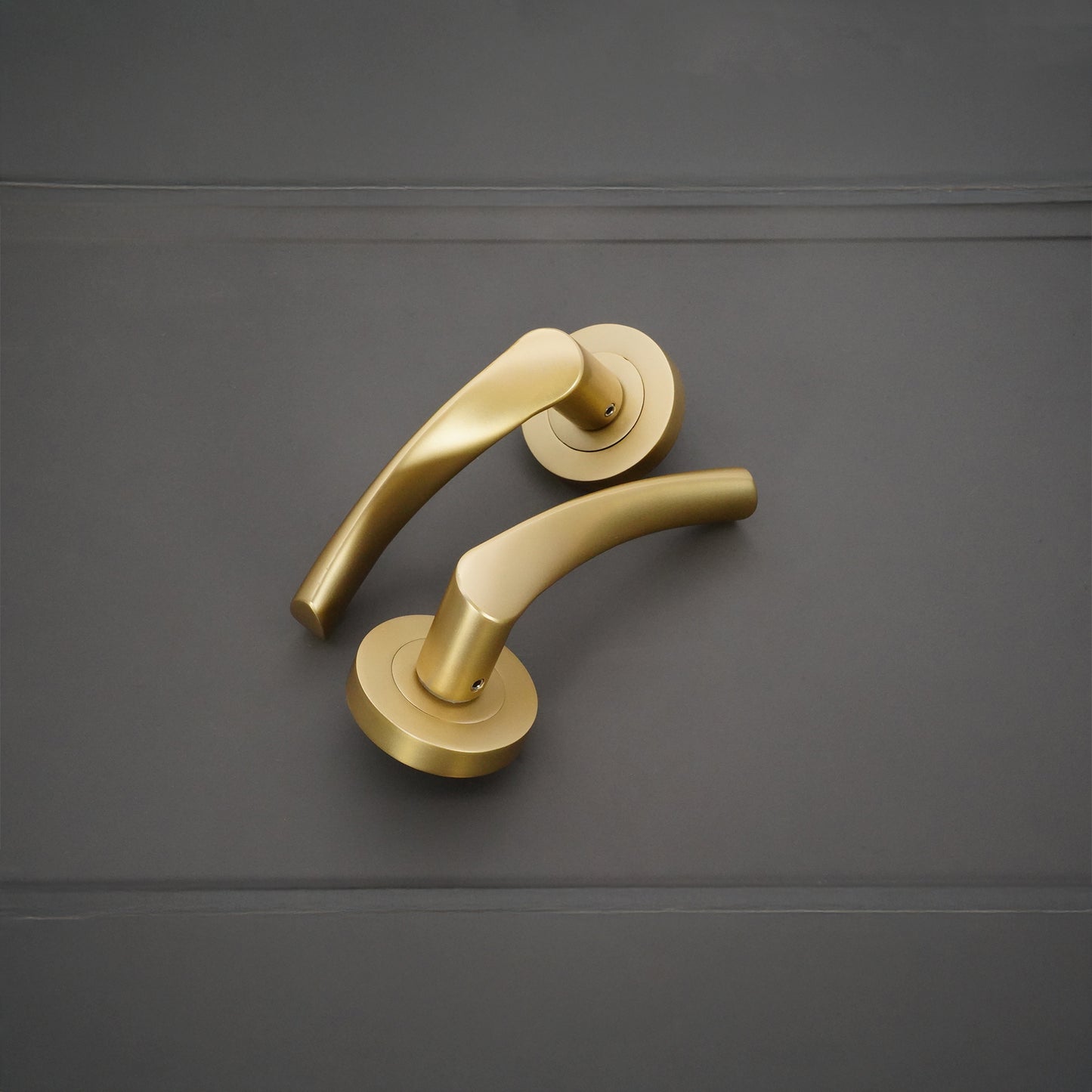 Satin Brass Lever Door Handle Home Decor 