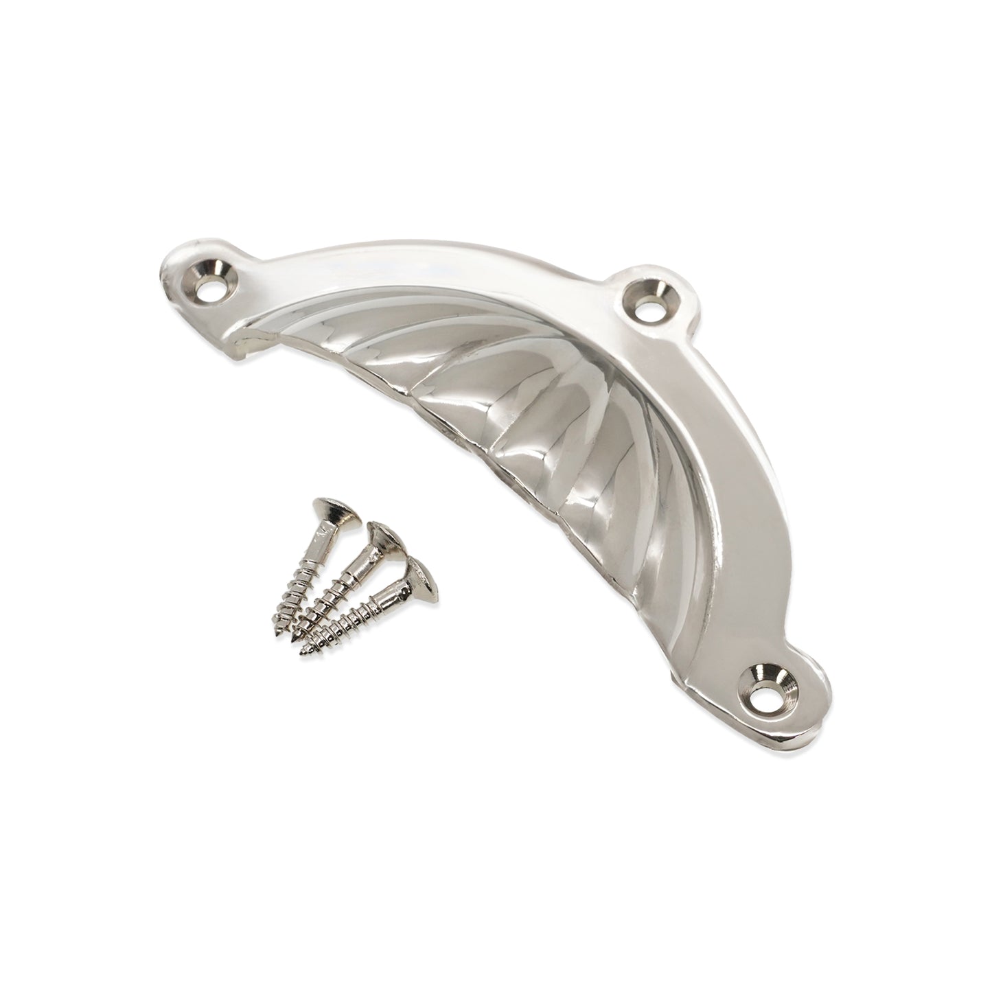 Shell Cup Pull Polished Nickel