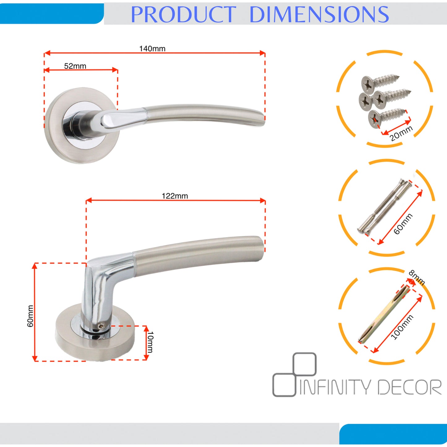 Lever on Rose Door Handle Home Decor