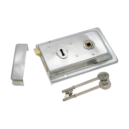 Iron Rim Lock - Fluted Polished Chrome