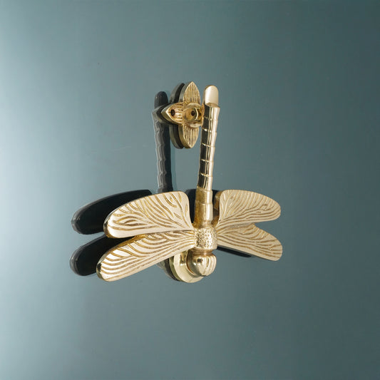 Dragonfly Door Knocker Polished Brass