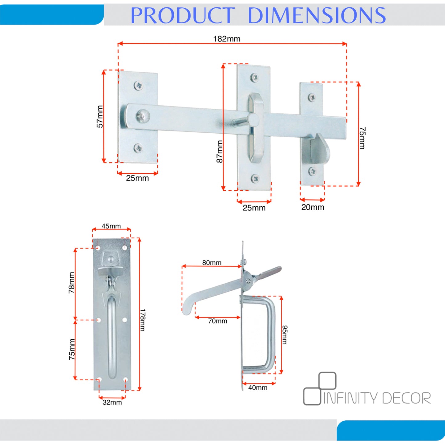 Zinc Iron Suffolk Latch Home Decor 