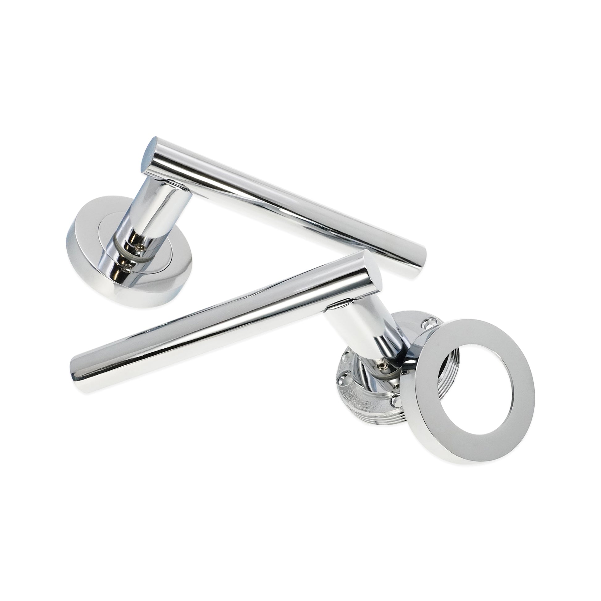 Polished Chrome Lever Door Handle Home Decor 