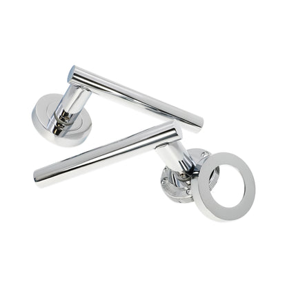 Polished Chrome Lever Door Handle Home Decor 