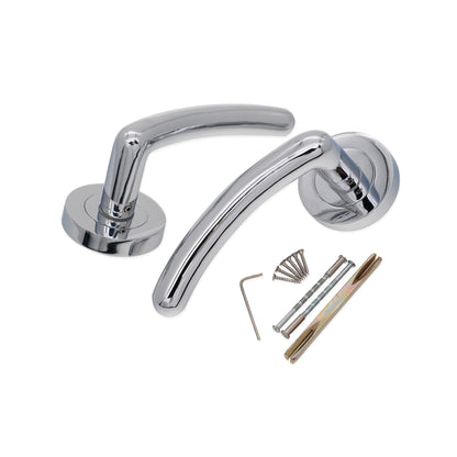 Polished Chrome Lever on Rose Latch Pack Home Decor 
