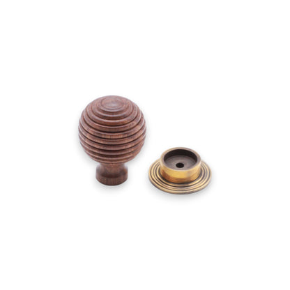 Rosewood Preston Large Cupboard Knob Aged Brass