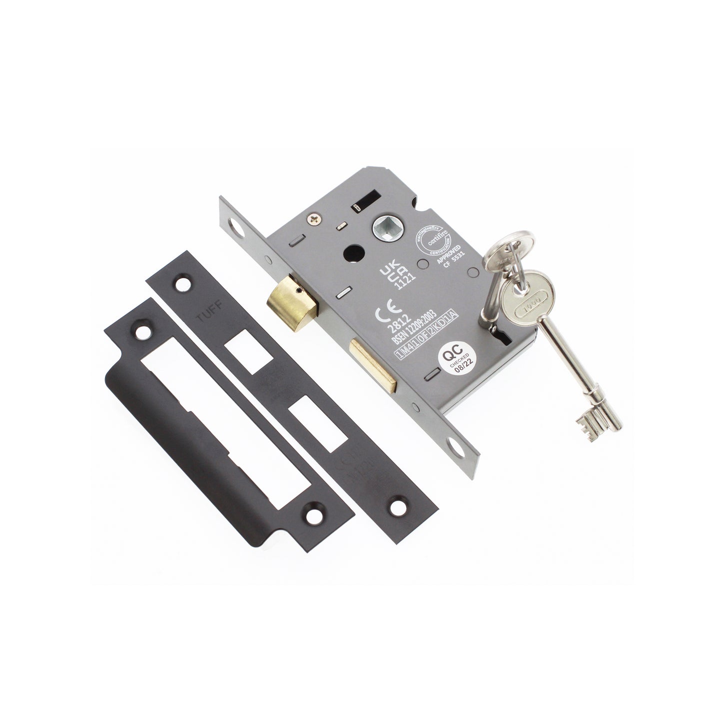 2.5" CE 3 Lever Mortice Sash Lock FD60 - Matt Black