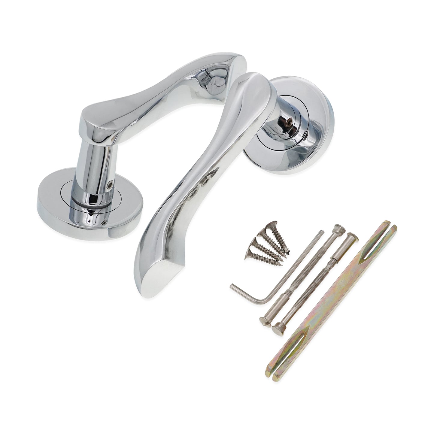 Polished Chrome Lever Door Handle Home Decor 