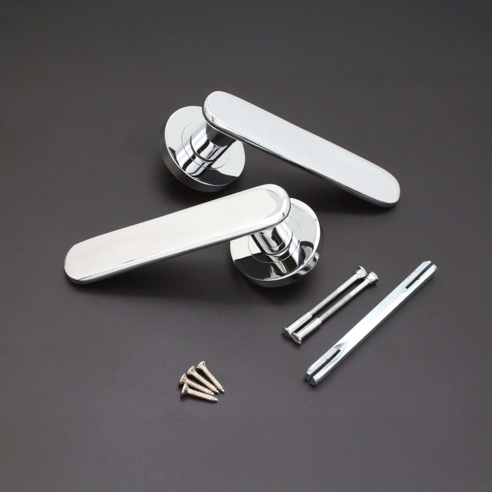 Polished Chrome Lever on Rose Door Handle Home Decor  