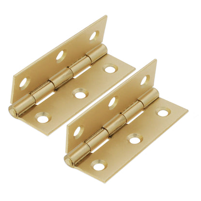 NON CE Mild Steel Butt Hinges - Satin Brass