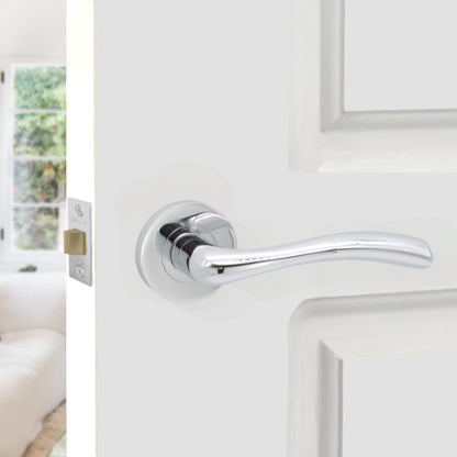 Zofie Lever on Rose Polished Chrome Latch Pack