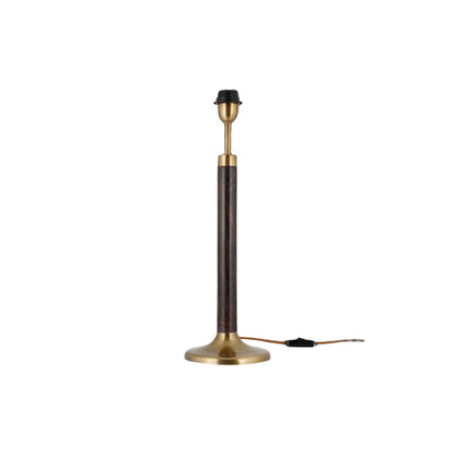 Digha Wood & Metal Table Lamp Base - Dark Stain & Antique Brass