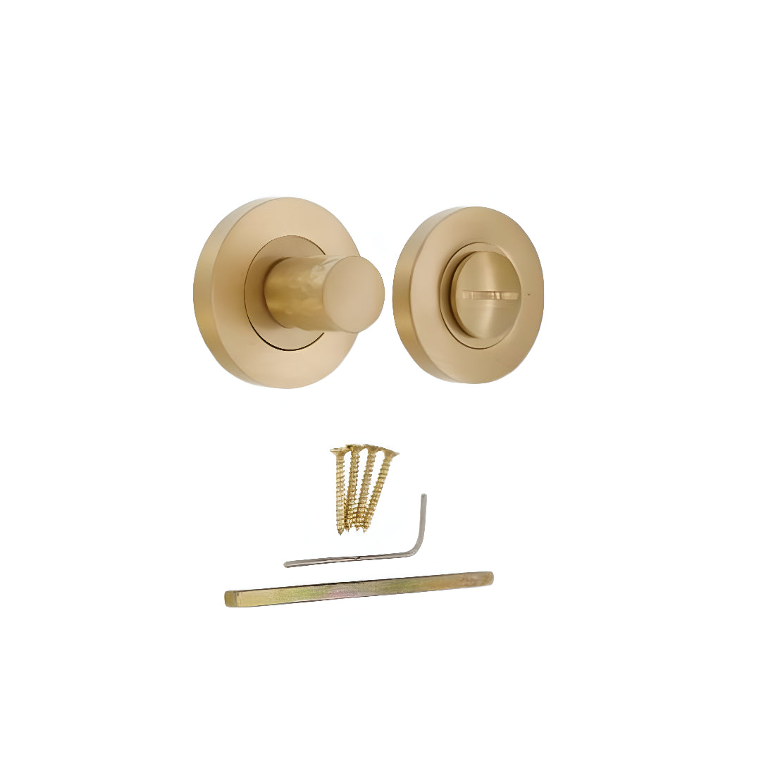 Hammered Knurlmond Thumb Turn & Release Satin Brass