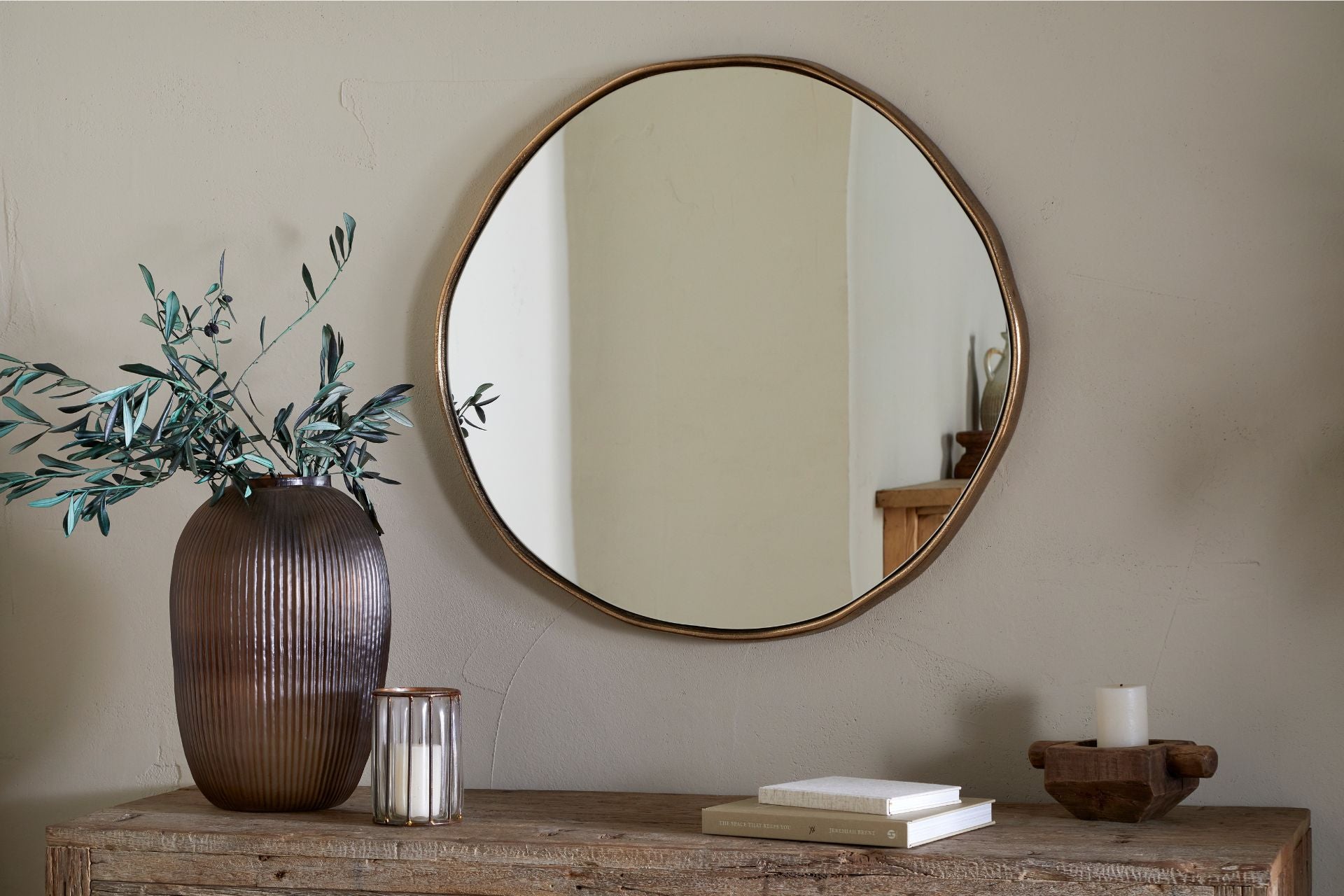 Organic Shape Mirror Home Decor