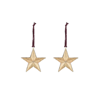 Roshani Star Antique Brass Baubles (Set of 2)