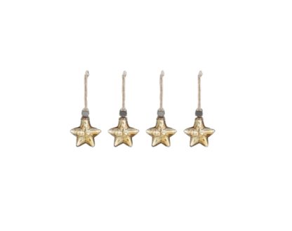 Sardi Star Gold Baubles (Set of 4)