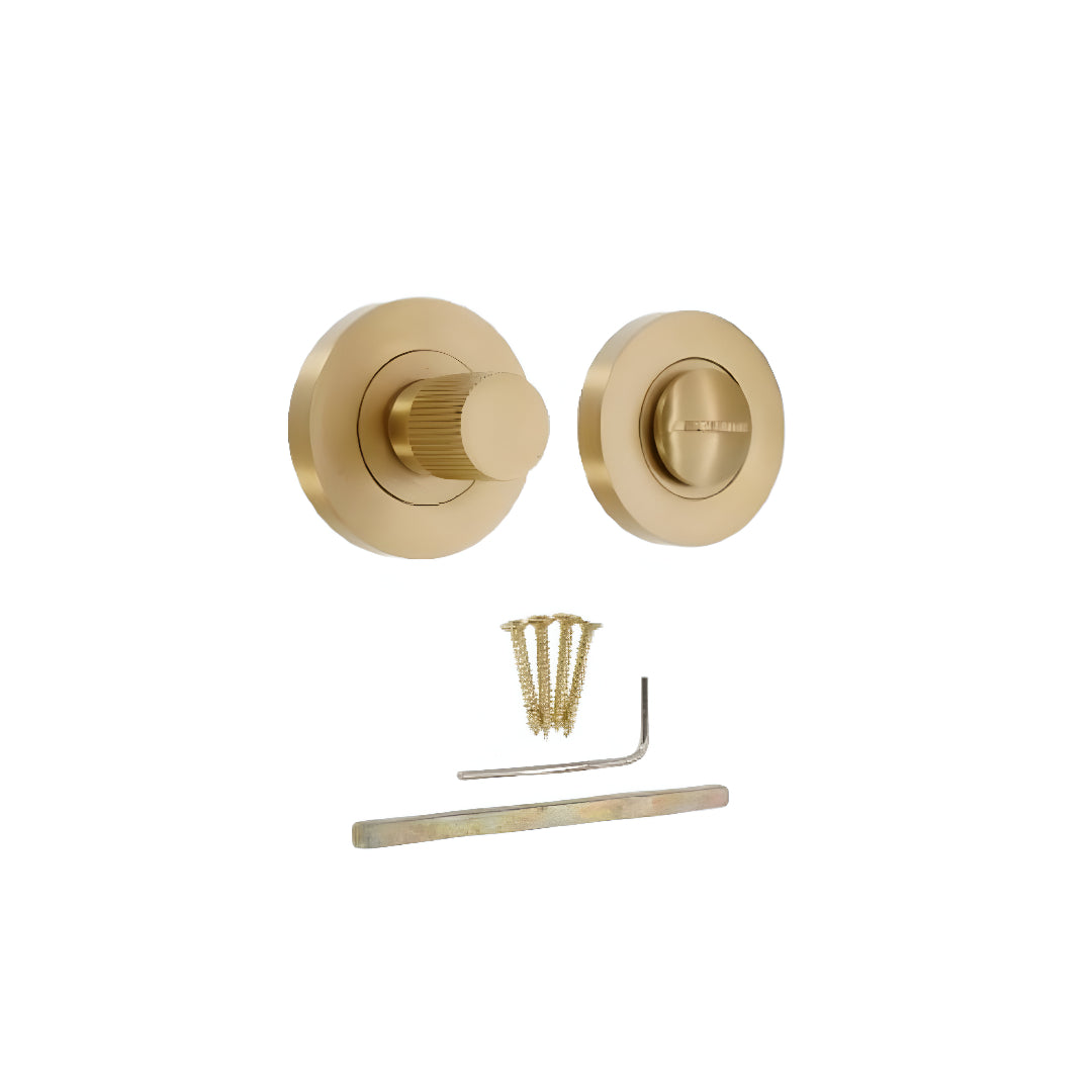 Linear Knurlmond Thumb Turn & Release Satin Brass