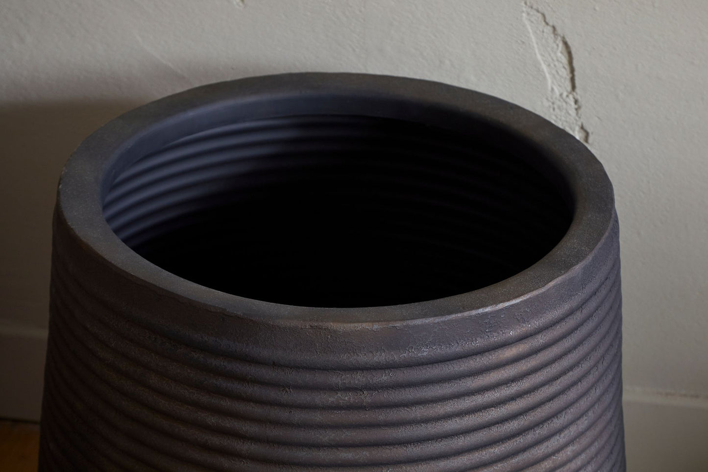 Metal Grooved Planter Home Decor