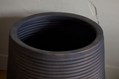 Metal Grooved Planter Home Decor