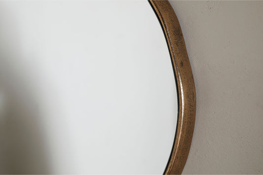 Mchanga Organic Shape Mirror - Antique Brass
