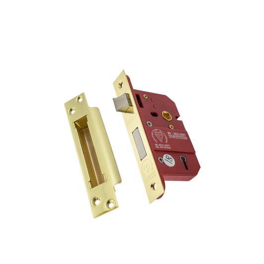 Serrure à 5 leviers BS3621 pour châssis - 63 mm en laiton électrolytique