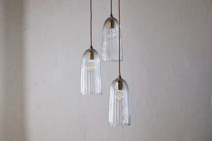 Fluted Recycled Glass Cluster Light Home Decor