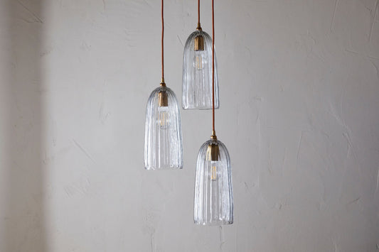 Lumina Fluted Recycled Glass Cluster Light - Clear