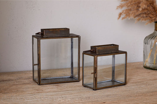 Obi Mini Table Lantern - Antique Brass