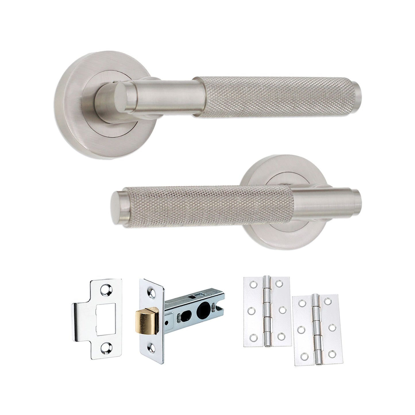 Satin Nickel Lever on Rose Latch Pack Home Decor