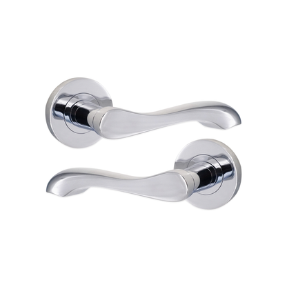 Polished Chrome Lever Door Handle Home Decor 