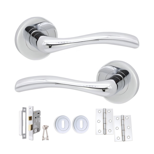 Zofie Lever on Rose Polished Chrome Lock Pack