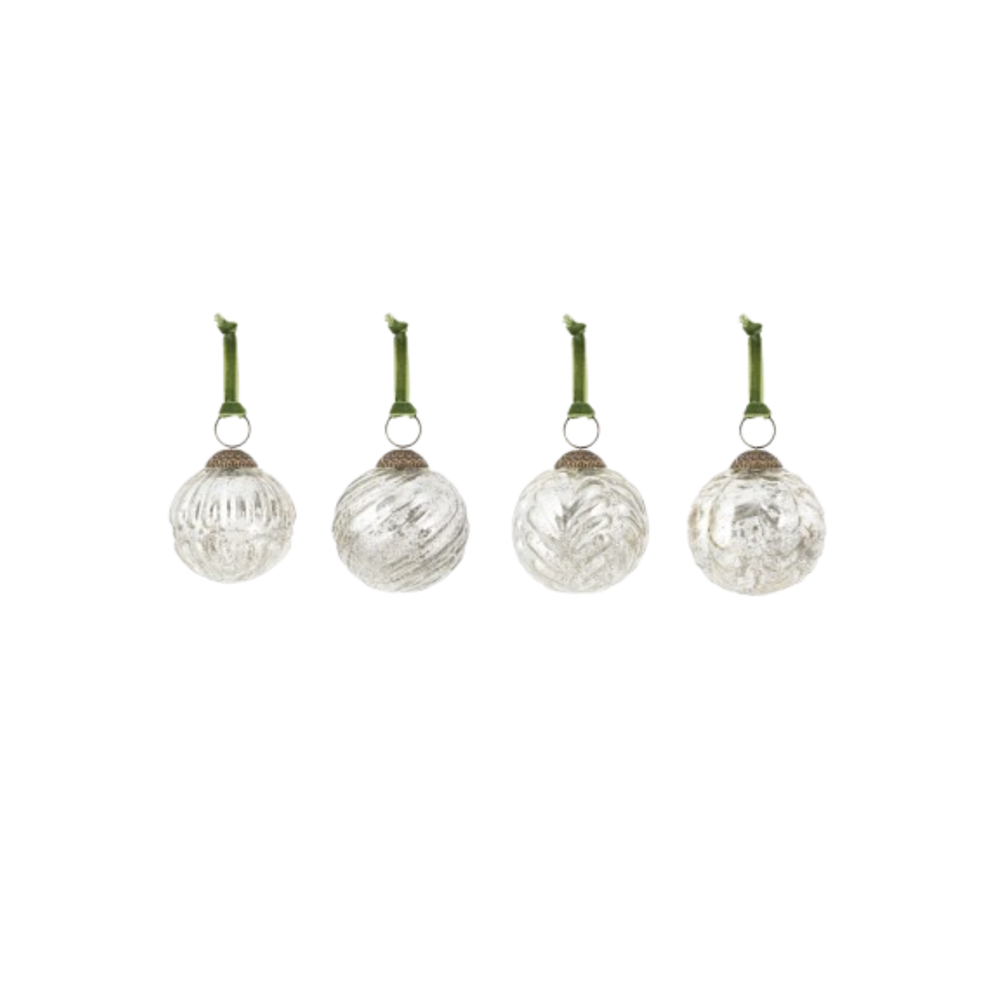 Adoya Aged Nickel Baubles ( Set of 4)