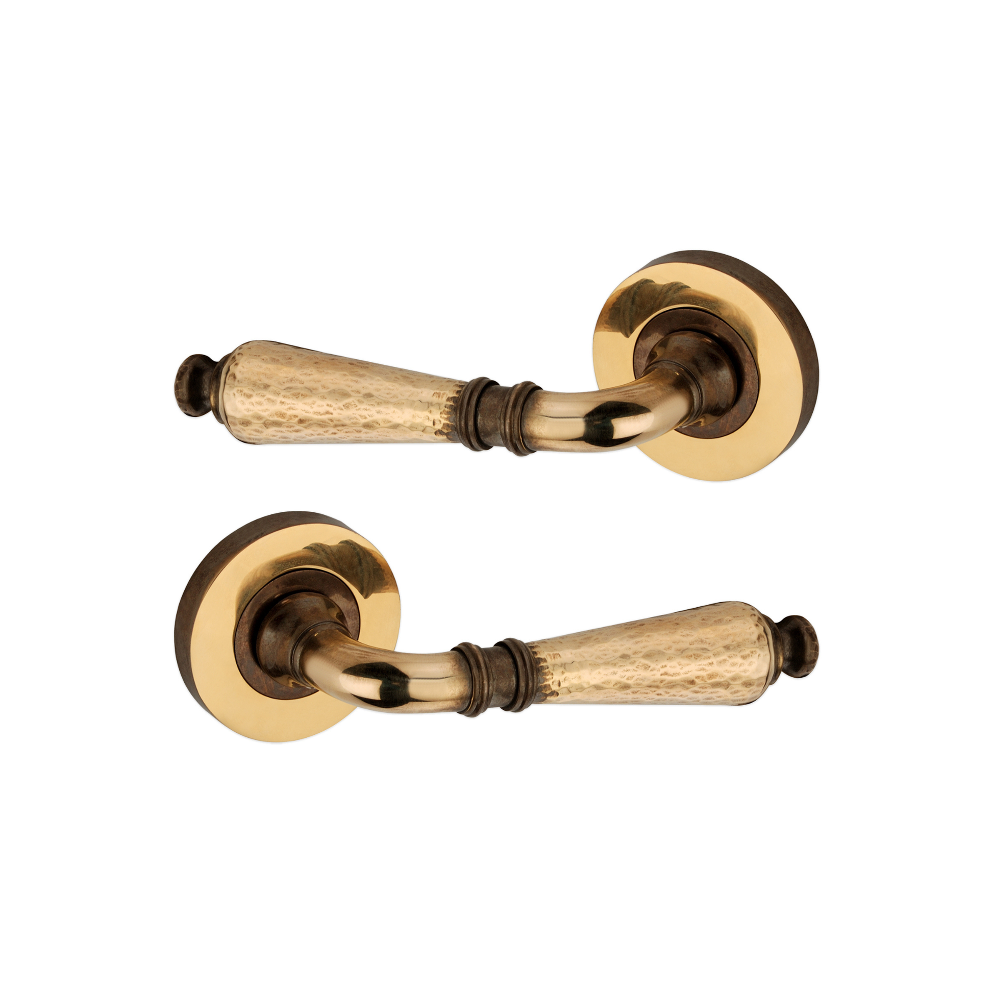Aged Brass Lever on Rose Door Handle Home Decor  