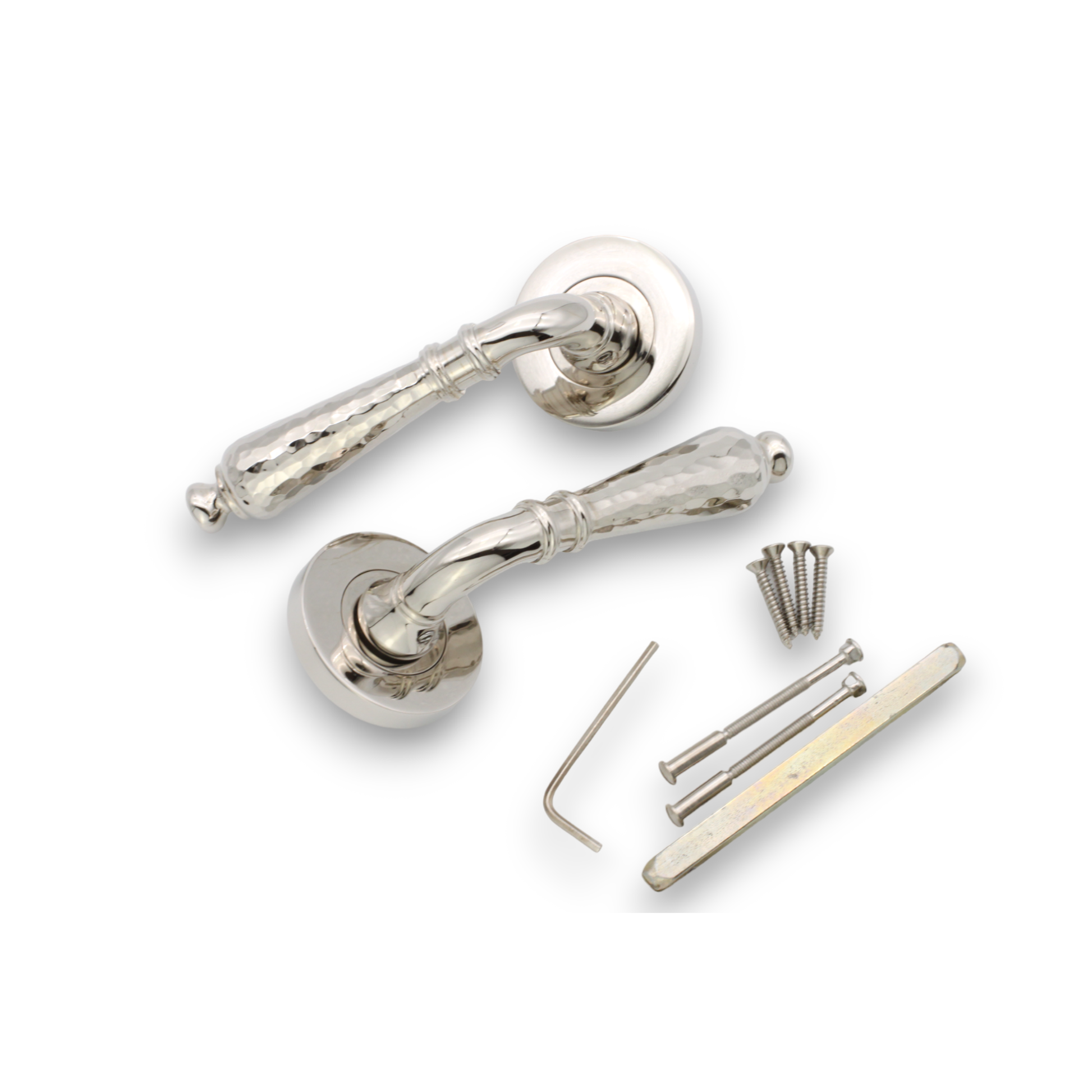 Polished Nickel Lever on Rose Home Decor  