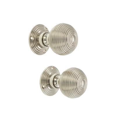 Hollow Beehive 50mm Rim/Mortice Door Knob Polished Nickel