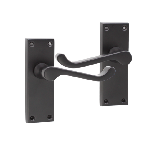 Poignée à levier victorienne à loquet à défilement 115 mm noir mat