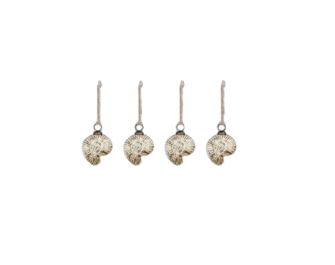 Sachin Shell Rustic Gold Baubles (Set of 4)