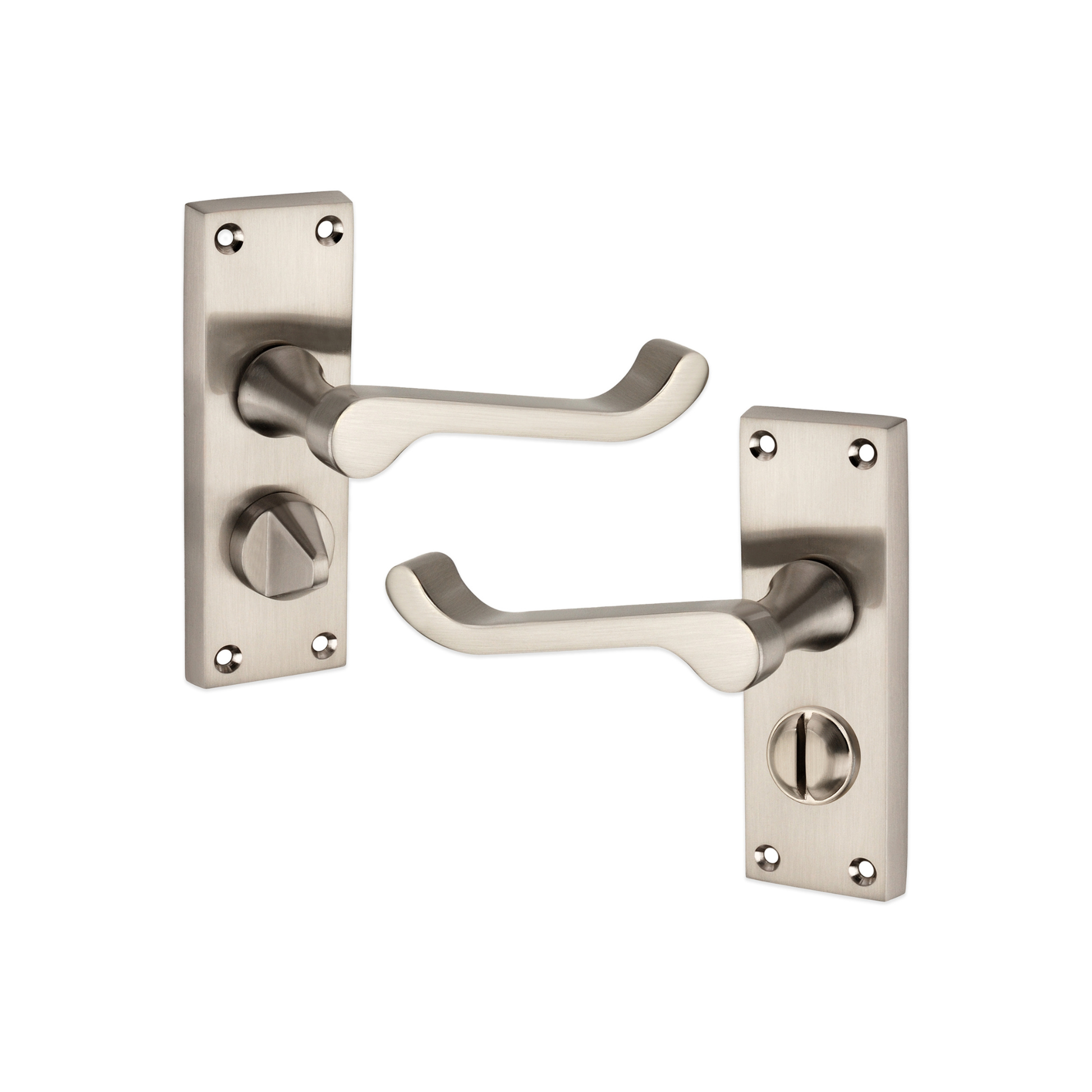 Satin Nickel Victorian Scroll Privacy Lever Handle Home Decor 