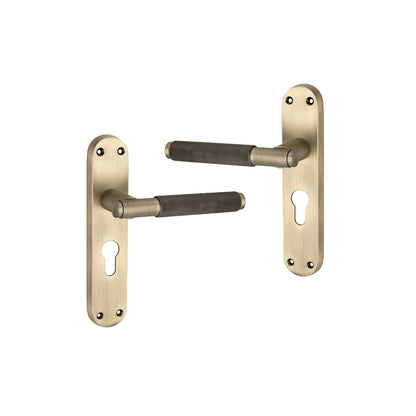 Connaught Knurled Lever on Backplate Euro Matt Antique
