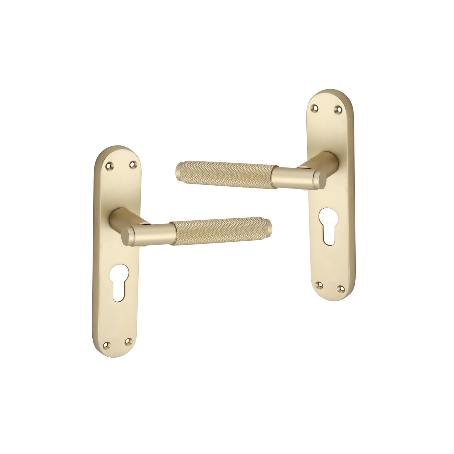 Connaught Knurled Lever on Backplate Euro Satin Brass