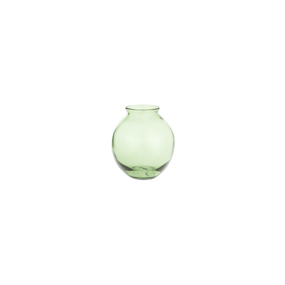 Vanita Glass Vase - Green - Wide