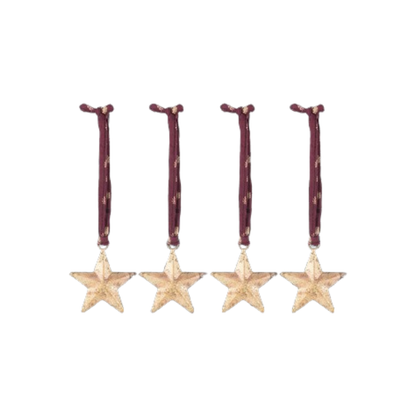 Roshani Star Antique Brass Baubles (Set of 4)