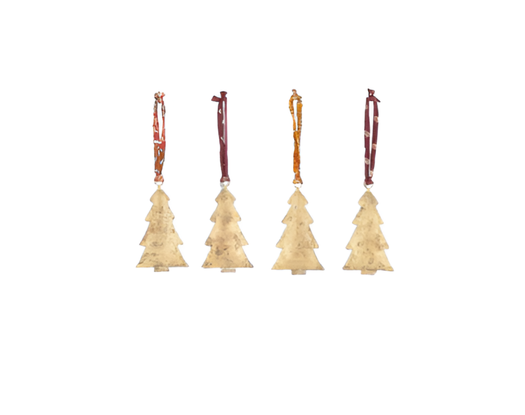 Mishti Tree Antique Brass Baubles Large (Set of 4)