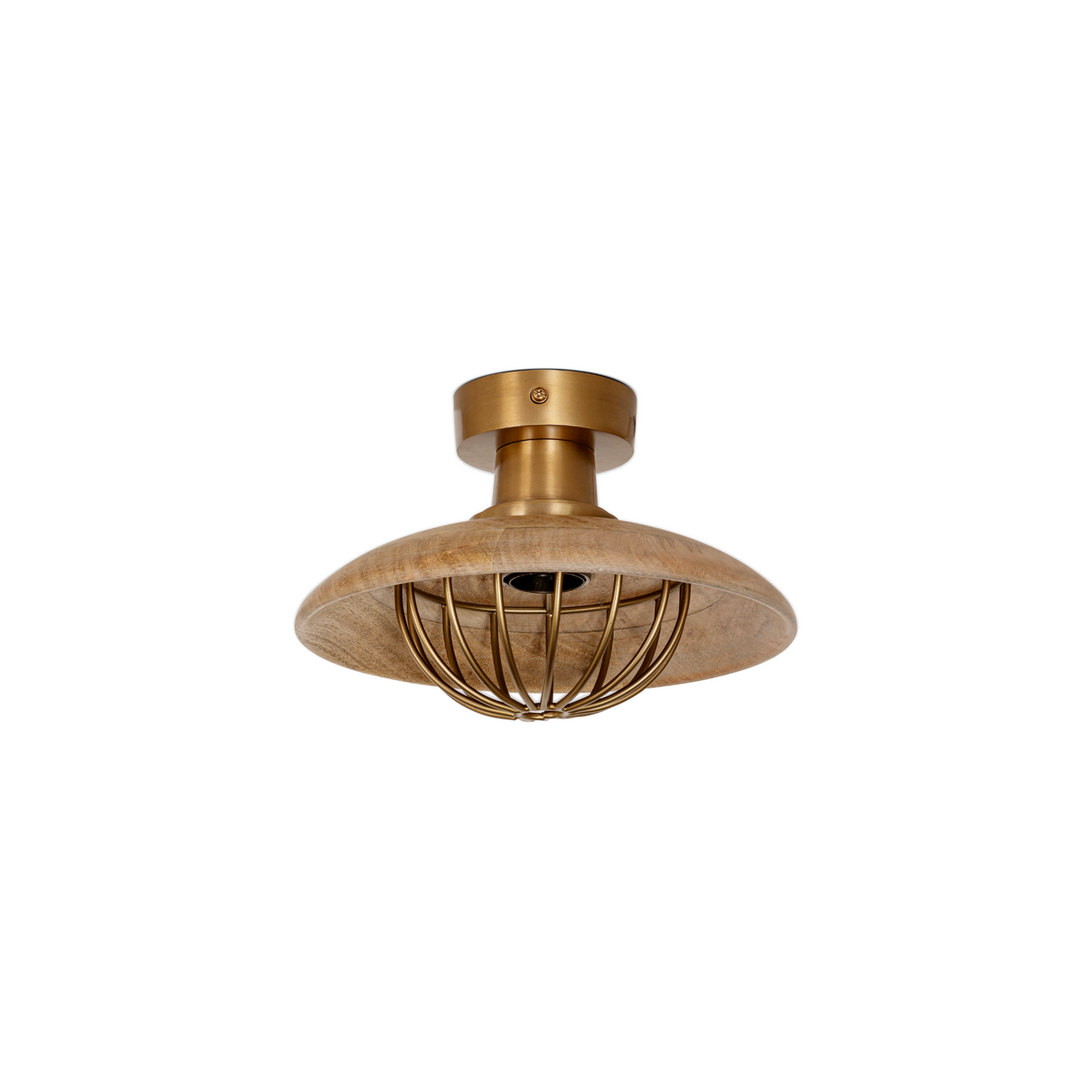 Chakai Wood & Metal Flush Ceiling Light