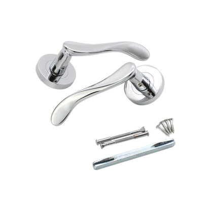 Polished Chrome Lever Door Handle Home Decor 