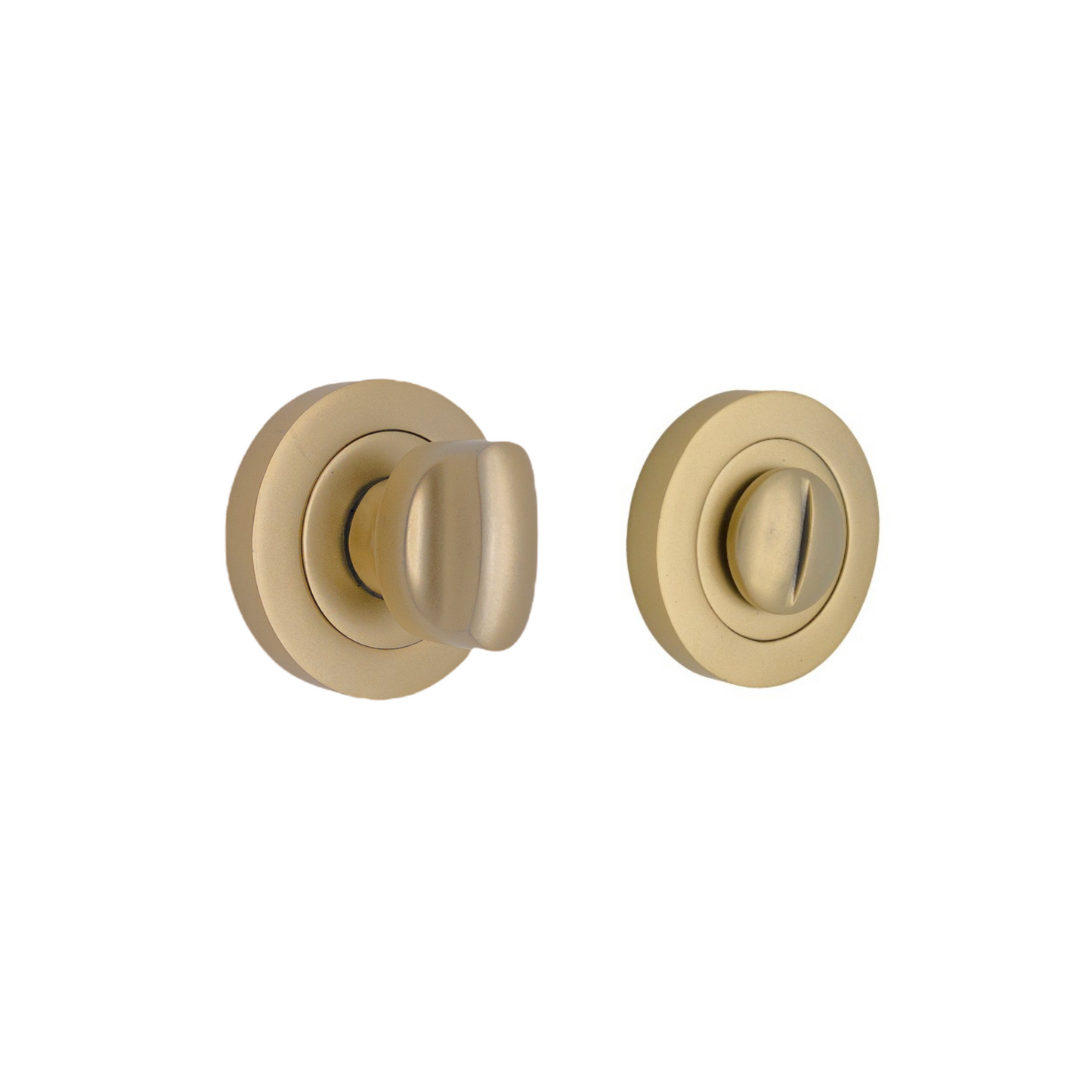 Zest Lever on Rose Satin Brass Bathroom Pack