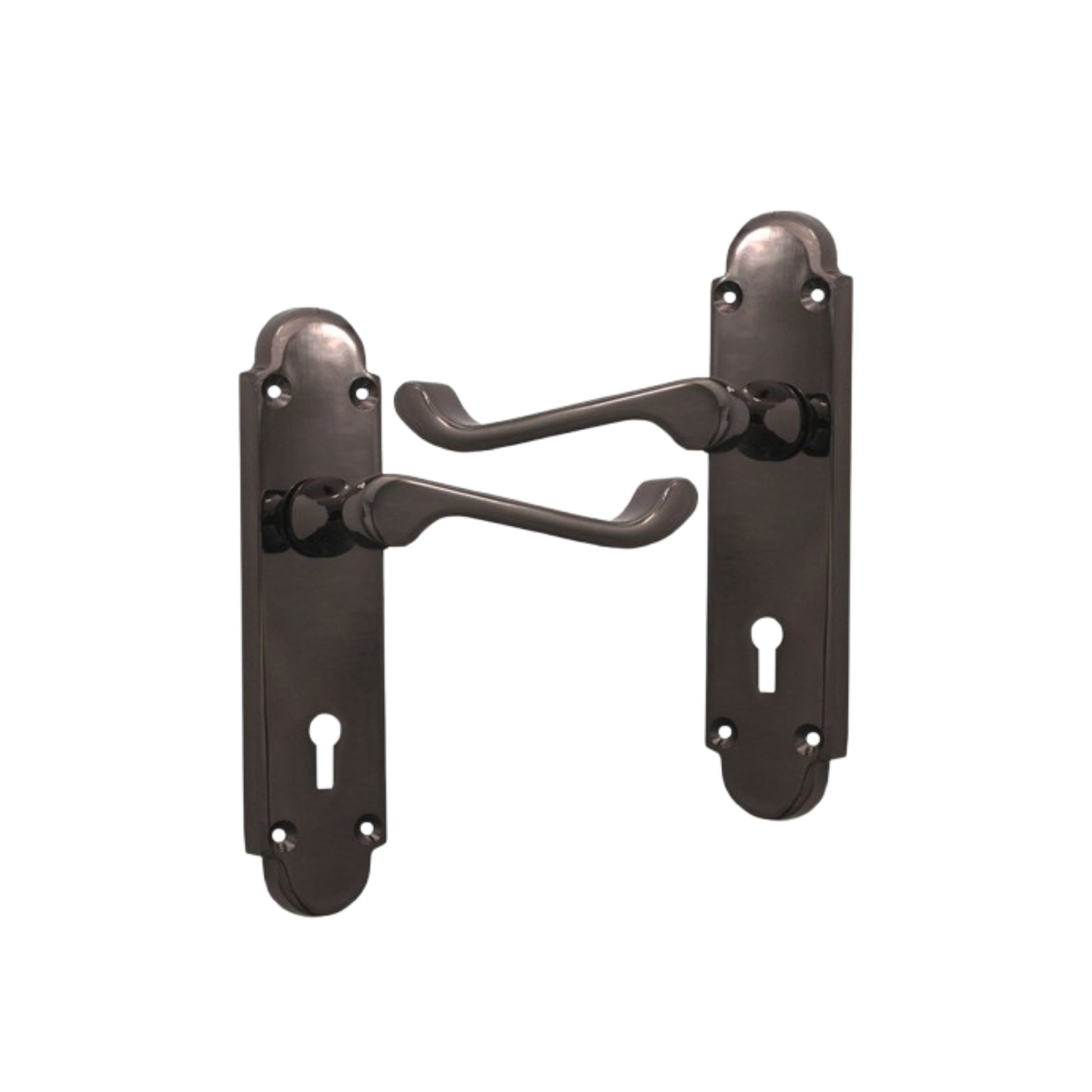 Black Nickel Lever on Backplate Lock Door Handle Home Decor  