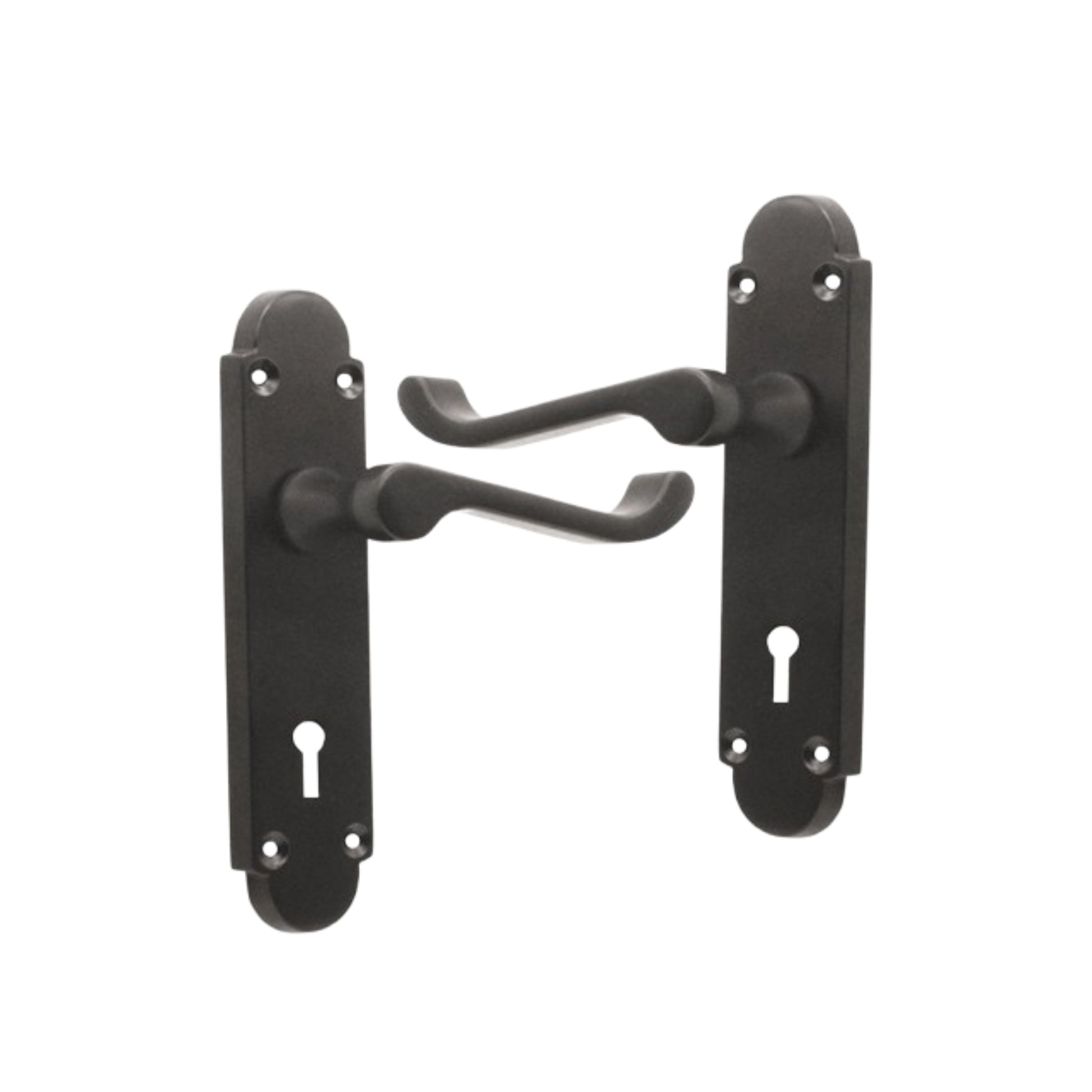 Matt Black Lever on Backplate Lock Door Handle Home Decor